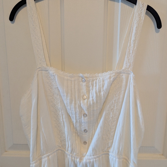 Aerie White Flowy And Lacy Dress, Size Large - Picture 2 of 14
